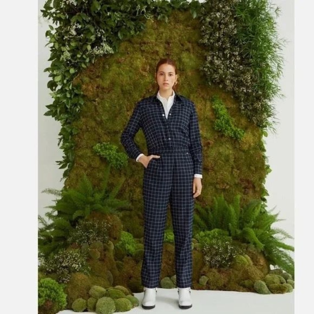 NWT $225 Scotch & Soda Plaid All in One Check Jumpsuit Size M